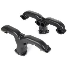 30120 Jegs Black Ceramic Coated Rams Horn Style Exhaust Manifolds Fits Most