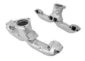 30130 Jegs Silver Ceramic Coated Rams Horn Style Exhaust Manifolds Fits Most
