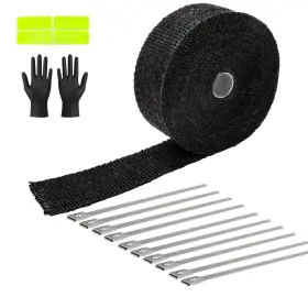 Zsgrbb3j15m Jougu Exhaust Heat Wrap Roll 2 Inch X 33ft Black Fiberglass Shield Tape 1 Rolls 5cm