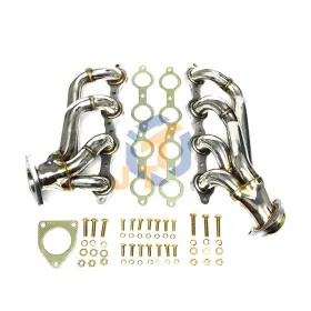 Juta072 Jutauto 1-5/8 Inch Shorty Headers Fit 02-13 Chevy/gmc Trucks Suv V8 4.8l/5.3l/6.0l/6.2l Pair