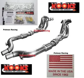 1151h622 Kooks Custom Headers 2ftft Stainless Long Tube Catted Mid Pipes Kit 2015-25 Mustang 5.0