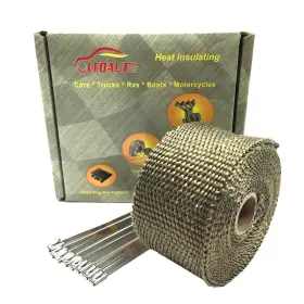 Hmhrt21617 Ledaut Heat Shield Insulation With Ties For Pipe 16ft Roll Titanium Motorcycle