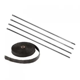1912120001 Lexx Exhaust Heat Wrap With Stainless Steel Ties 50ft X 1 Inch Black