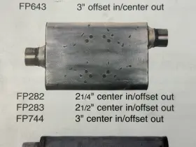 Fp282 Mac 2 1/4 Inch 2.25 Flowpath Center In Offset Out Muffler
