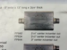 Fp882 Mac 2 1/4 Inch 2.25 Flowpath Center In Out Muffler