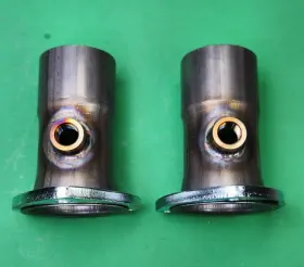 300250cs2o22id Man Made 3.00 Inch Header To 2.5 Id 409 Stainless 3 Bolt Flange Collector Reducers With 02 Bungs