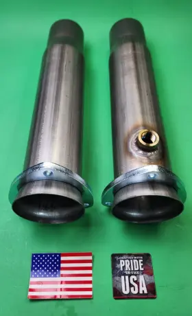 300250ss10212 Man Made 12 Inch 3 Ball Header To 2.5 Od 409 Stainless Bolt With 02 Bung Socket Reduce