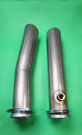 300ss10212 Man Made 16 Inch 3 Ball Header To Od 409 Stainless Bolt With 02 Bung Socket Collector Reduce