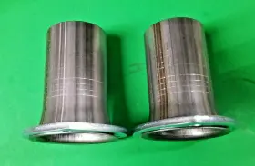 350300cs Man Made 3.50 Inch Header To 3.0 Od 409 Stainless 3 Bolt Gasket Style Collector Reducers