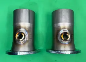 350300cs202id Man Made 3.5 Inch Header To 3 Id 409 Stainless Bolt Flange Reducers With 02 Bungs In Usa