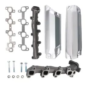 Vf0z7a Maxpeedingrods Cast Iron Exhaust Manifolds Set For Dodge Dakota 4.7l V8 2004-2007 With Mount