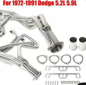 Max-571257 Maxport For 1972-1991 Dodge 5.2l 5.9l Pair Stainless Steel Tube Long Header Manifold