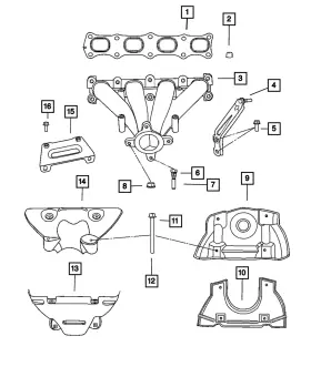 04884822ac Mopar Genuine Exhaust Manifold 4884822ac