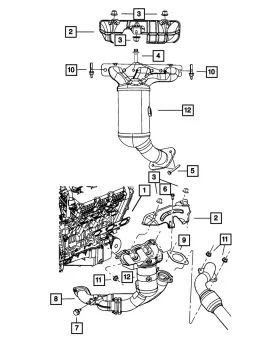 05171140ac Mopar Genuine Exhaust And Catalytic Converter Manifold Right Rear 5171140ac