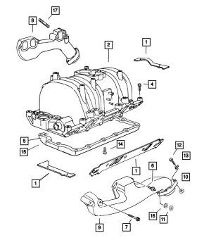 53010185ab Mopar Genuine Exhaust Manifold Left