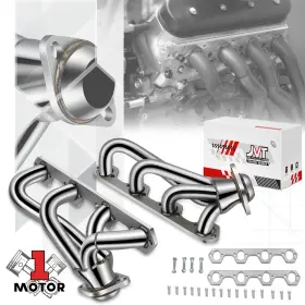 Mt1-jvthd057 Motor-1 Pair 4-1 Shorty S.steel Exhaust Headers For 86-96 Ford E-250 F-250 Bronco 5.0 V8