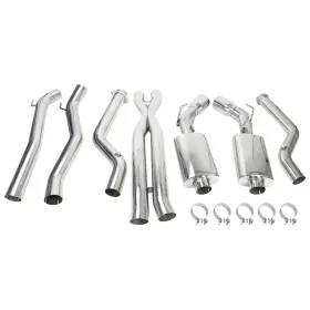 Gg4224 Motorfastracing Dual 4 Inch Tip Exhaust Muffler System For 10-15 Chevy Camaro Ss/zl1 6.2l V8