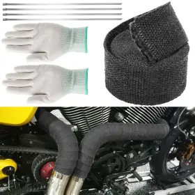 Nsioutlet 677222009939 2 Inch X 16.4ft Exhaust Heat Wrap Kit Protection Tape With 4 Ties Motorcycle Car