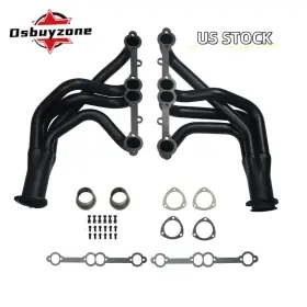 3301-jt-2 Osbuyzone Pair Long Tube Headers For 1963-1974 Sbc Chevrolet Corvette 350 327 396 V8 Black
