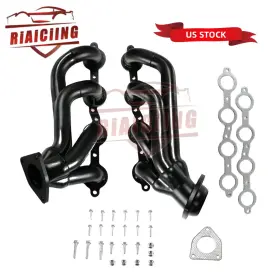 Eh28035-bk Osbuyzone Exhaust Headers For 00-01 Gmc Yukon 4.8l 5.3l 99-01 Sierra 1500 2500 Black
