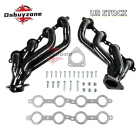 Eh28985-bk-os Osbuyzone Black Shorty Headers For 02-16 Chevy Silverado 1500 2500hd 3500hd 4.8 5.3 6.0l