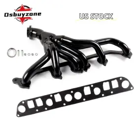 Em29214-bk-4-os Osbuyzone For 1991-1999 Jeep Wrangler Cherokee 4.0l Black Stainless Headers Tj Yj Xj Zj Us