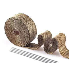 Tw002 Pacewalker Titanium Exhaust Wrap 1 Inch X 16ft Roll For Motorcycle Fiberglass Heat Shield Tape W