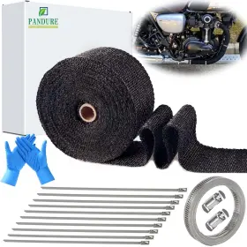 Pandure Modern Living Concept 797999228538 Exhaust Heat Wrap Roll For Motorcycle Auto Titanium Fiberglass Shield Tape