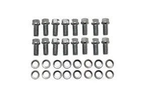 396-454 Pirate Mfg Hr0184 Chrome Header 6pt Head 16pc Bolt Kit - Fits Chevy Bbc V8 Ford