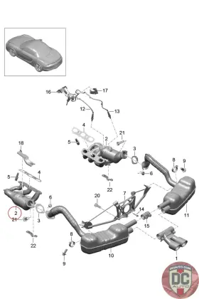 98111321101 Porsche 2012-2016 Boxster Exhaust Manifold Left 53k Miles 105389