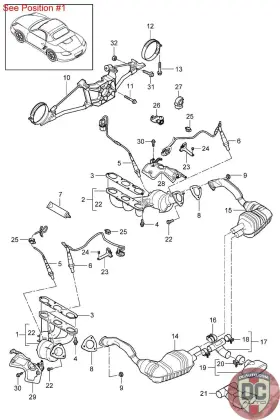 987113101ax Porsche 2009-2012 Boxster Cayman Exhaust Manifold Cyl 4-6