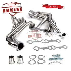 Eh28026-2-2d Riaiciing Pair Polished Stainless Exhaust Headers Kit For 1963-1981 Chevy Corvette V8 New