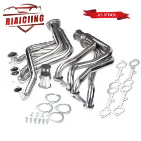 Eh28200-2-2d Riaiciing Polished 1-5/8 Long Tube Exhaust Headers For 73-85 Chevy/gmc Small Block 2wd 4wd