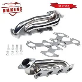 Eh28577-2d Riaiciing For Ford F150 5.4l 330 V8 04-10 Polished Stainless Steel Exhaust Headers Shorty