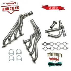 Eh28903-2d Riaiciing Long Tube Polished Headers Kit For 99-06 Chevy Gmc Sierra Silverado 4.8/5.3/6.0l