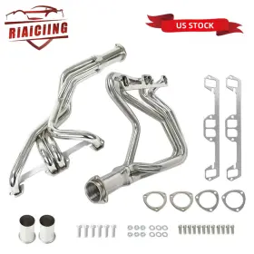 Eh28961x-2d Riaiciing Pair Stainless Long Tube Exhaust Headers For 1972-1991 Dodge 5.2 5.9 V8 Polished