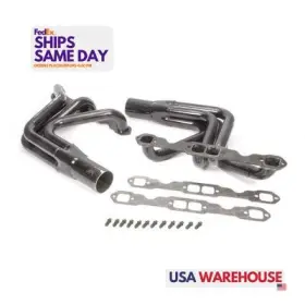 1051e Schoenfeld 151e Pair Of Sbc Chassis Headers 1-5/8 Black Steel Performance Parts