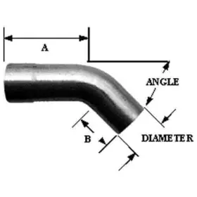 3590 Schoenfeld Exhaust Elbow Diameter 3-1/2 Angle 90 A Length 5-1/4 B L
