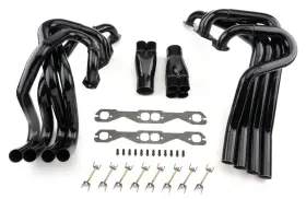 179vcm2-1-3 Schoenfeld Headers Crossover 180 Degree Black For Small Block Chevy