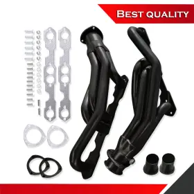 Sv27145 Shopvertex Exhaust Headers Black Steel Suit Chevy Gmc C2500 K2500 Pickup Truck 5.0l 1988-95