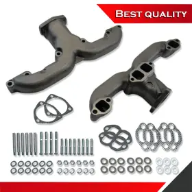 Sv27241 Shopvertex Ram Horn Exhaust Manifolds Suit Chevy Sbc 283 327 350 400 Cast Iron Paintable
