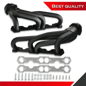 Sv27489 Shopvertex Exhaust Headers With Gasket Suit Chevy Gmc 88-97 305/5.0l 350/5.7l 2 Inch Outlet Black