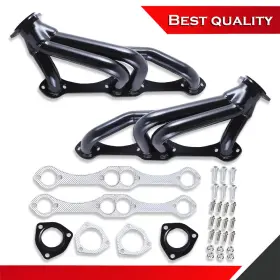 Sv27492 Shopvertex Exhaust Headers With Gasket Suit Chevy Blazer S10 S15 283 302 305 350 400 Black