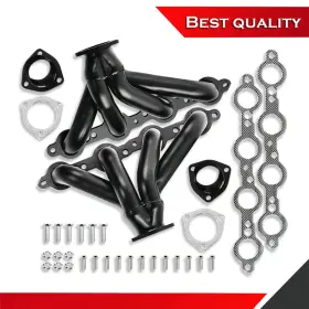 Sv27504 Shopvertex Shorty Style Black Steel Headers Suit Chevy Sbc Ls Ls3 Ls6 Ls7 Block Hugger