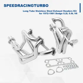 Spt-ehd1353 Speedracingturbo For 1972-1991 Dodge 5.2l 5.9l V8 Stainless Steel Long Tube Manifold Headers