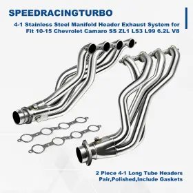 Spt-ehd1382 Speedracingturbo Manifold Header Exhaust System Fit 10-15 Chevrolet Camaro Ss Zl1 Ls3 L99 6.2l V8