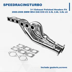Spt-ehd1396 Speedracingturbo Exhaust Polished Header Fit 2001-2006 M54 E46 E39 Z4 2.5l 2.8l 3.0l L6