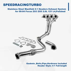 Spt-ehd1404 Speedracingturbo Stainless Steel 4-1 Headers Exhaust System For 00-04 Focus Zx3 Zx5 2.0l 121 L4