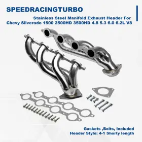 Spt-ehd1415 Speedracingturbo Manifold Exhaust Header For 02-16 Chevy Silverado 1500 2500hd 3500hd 4.8 5.3 6.0