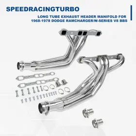 Spt-ehd1487 Speedracingturbo Long Tube Exhaust Header Manifold For 1968-1978 Dodge Ramcharger/w-series V8 Bbs